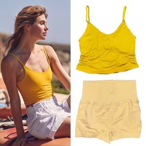 NEW Free People Good Karma Ruched Top & Shorts Set